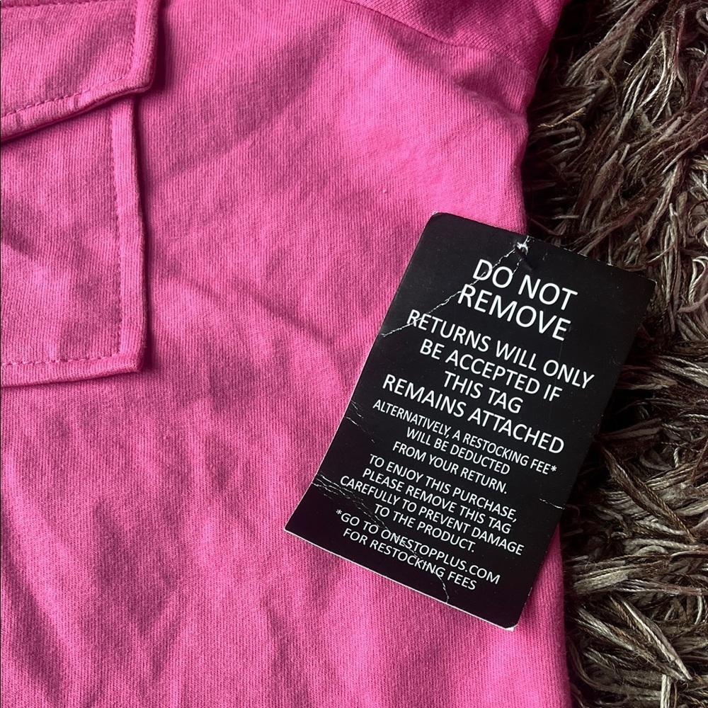 Roaman's Pink Utility Jacket with Gold Details Just Lovely and Ladylike - Picture 8 of 14